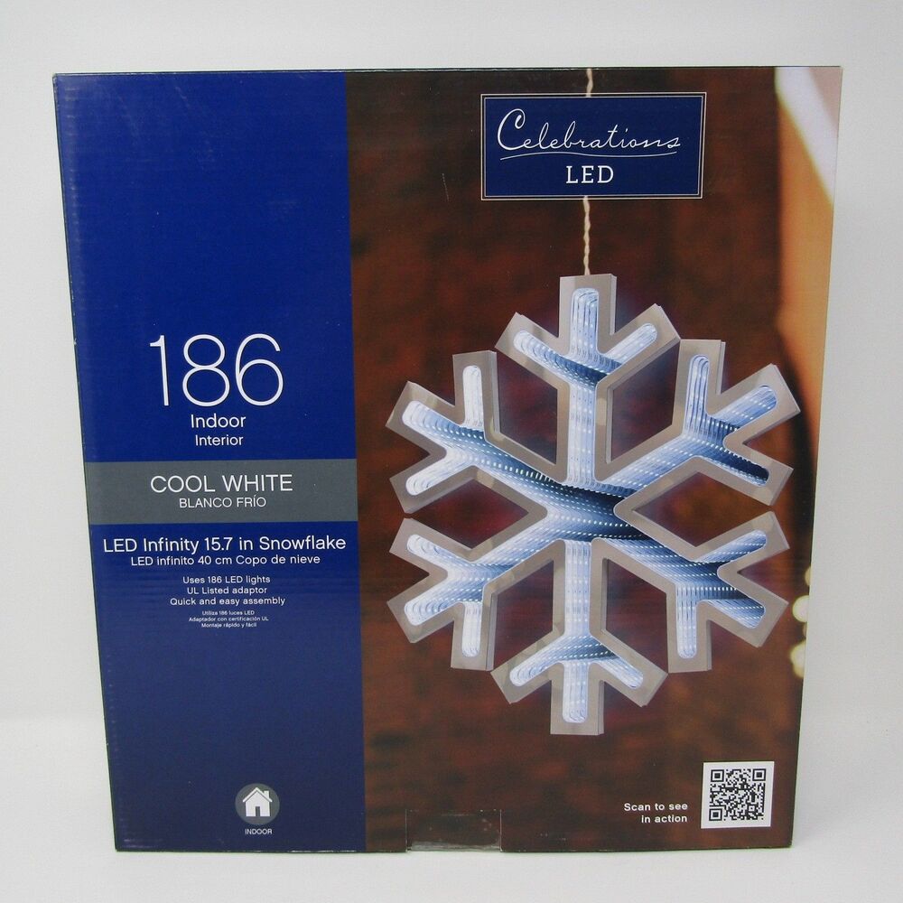 Celebrations LED Infinity Snowflake Light 15.7" Cool White Indoor Holiday Decor